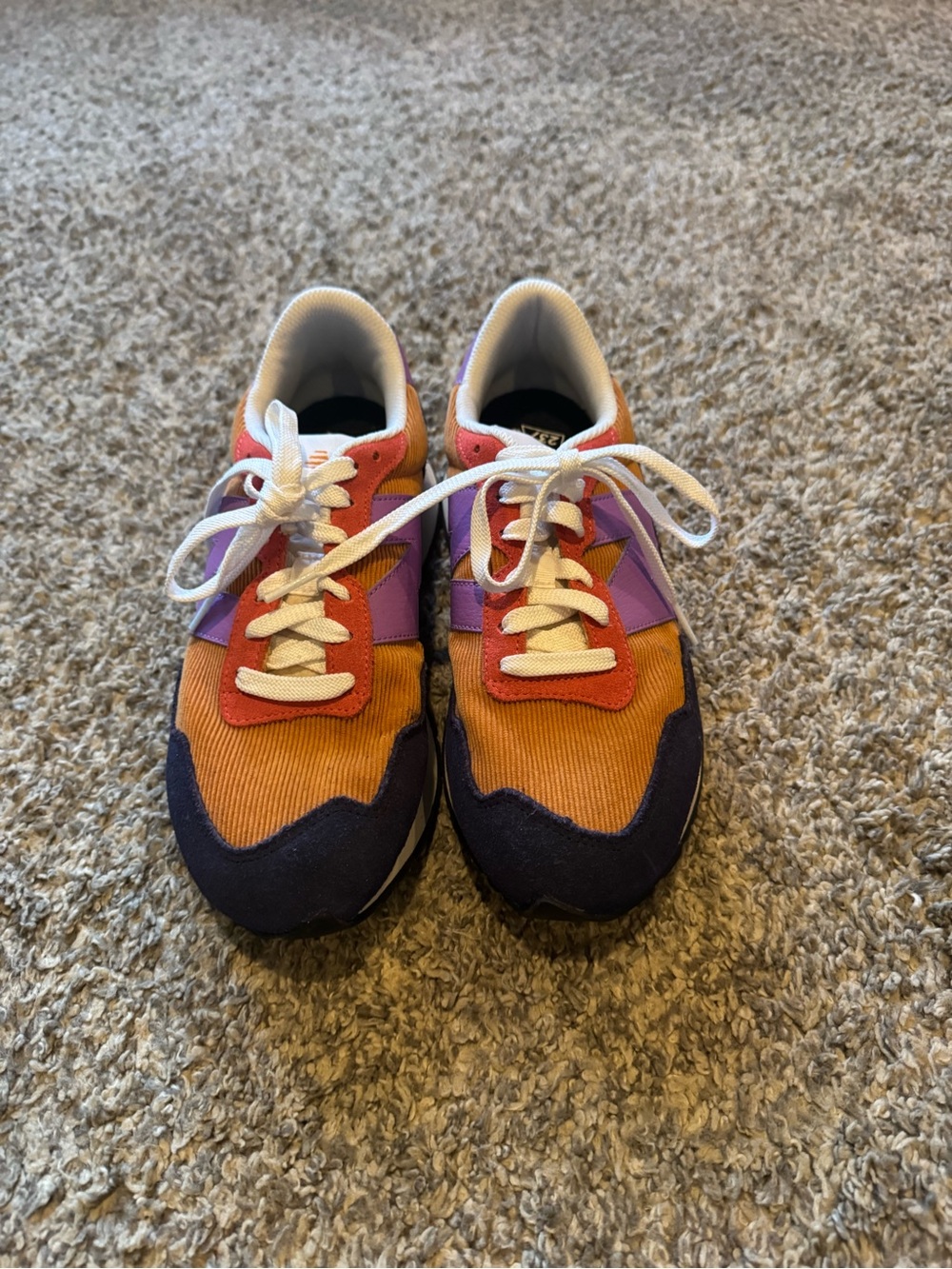 New Balance Orange Purple Navy Colorblock Lace-Up Sneakers